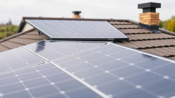 Telhado residencial com painéis solares e cadeado representando proteção e seguro do sistema