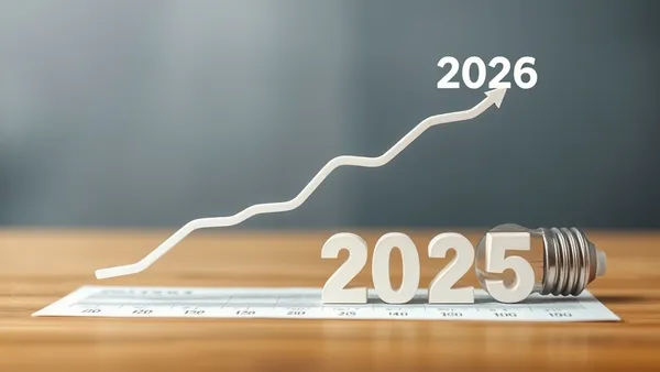 Conta de luz com valores destacados ao lado de calculadora e painel solar ao fundo, representando reajuste tarifário 2026