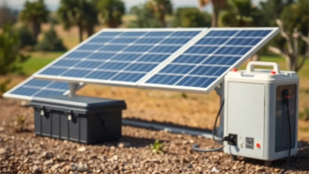 Banco de baterias LFP e AGM em sistema off-grid com controlador MPPT e painel solar ao fundo