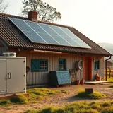 Sistema off-grid solar com banco de baterias LiFePO4 e painel fotovoltaico em propriedade rural