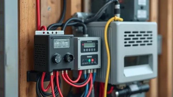 Inversor off-grid de baixa frequência com transformador toroidal aberto ao lado de inversor de alta frequência mais leve