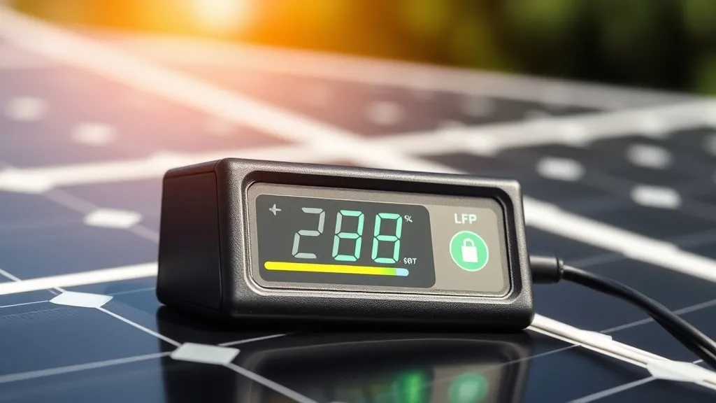 Controlador de carga MPPT com display de SOC de bateria LFP em sistema off-grid solar